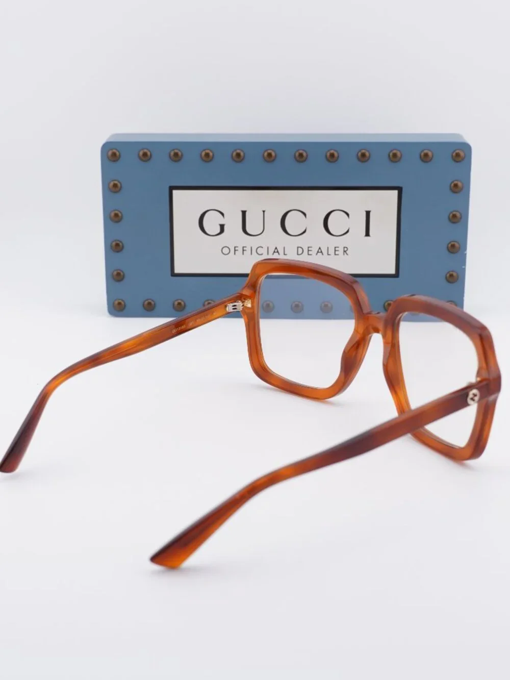 Gucci GG1318S 001 Square Sunglasses - Havana / Clear to Brown Photochromic